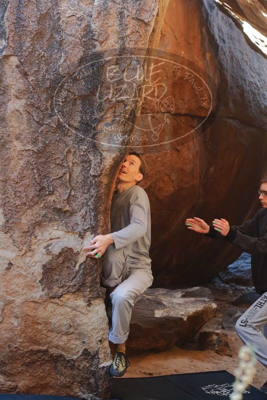 Bouldering in Hueco Tanks on 01/19/2020 with Blue Lizard Climbing and Yoga

Filename: SRM_20200119_1300020.jpg
Aperture: f/3.5
Shutter Speed: 1/320
Body: Canon EOS-1D Mark II
Lens: Canon EF 50mm f/1.8 II