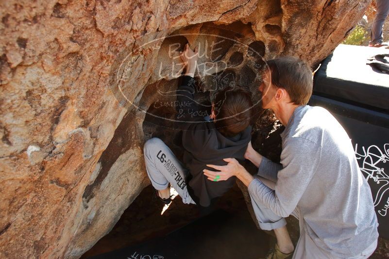 Bouldering in Hueco Tanks on 01/19/2020 with Blue Lizard Climbing and Yoga

Filename: SRM_20200119_1509060.jpg
Aperture: f/6.3
Shutter Speed: 1/320
Body: Canon EOS-1D Mark II
Lens: Canon EF 16-35mm f/2.8 L