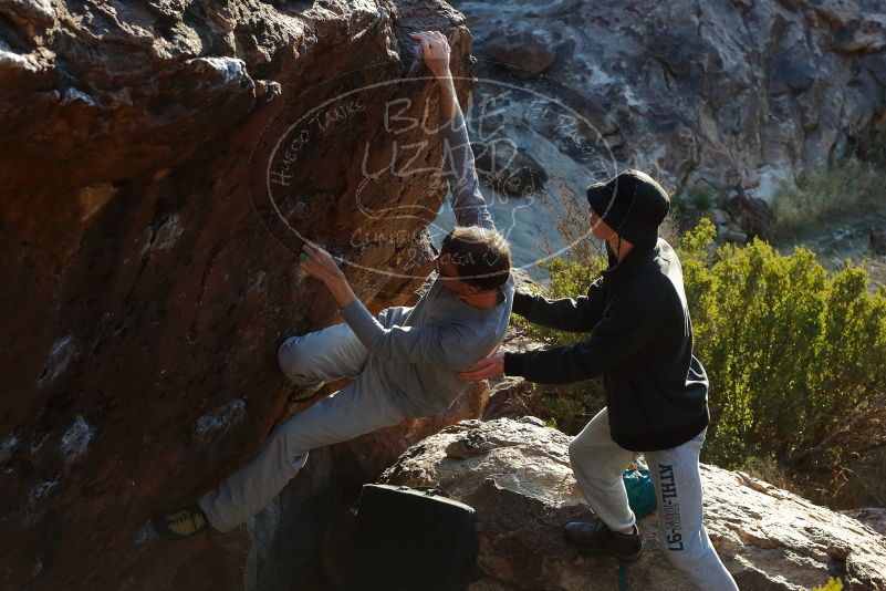 Bouldering in Hueco Tanks on 01/19/2020 with Blue Lizard Climbing and Yoga

Filename: SRM_20200119_1735570.jpg
Aperture: f/6.3
Shutter Speed: 1/320
Body: Canon EOS-1D Mark II
Lens: Canon EF 50mm f/1.8 II