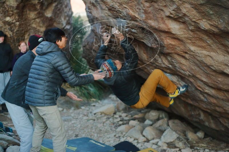 Bouldering in Hueco Tanks on 01/19/2020 with Blue Lizard Climbing and Yoga

Filename: SRM_20200119_1834370.jpg
Aperture: f/2.5
Shutter Speed: 1/250
Body: Canon EOS-1D Mark II
Lens: Canon EF 50mm f/1.8 II