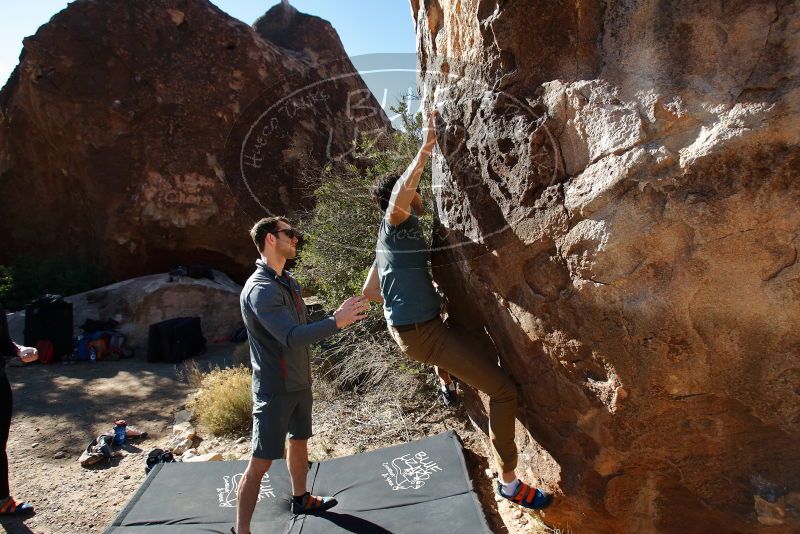 Bouldering in Hueco Tanks on 01/26/2020 with Blue Lizard Climbing and Yoga

Filename: SRM_20200126_1107170.jpg
Aperture: f/5.0
Shutter Speed: 1/400
Body: Canon EOS-1D Mark II
Lens: Canon EF 16-35mm f/2.8 L