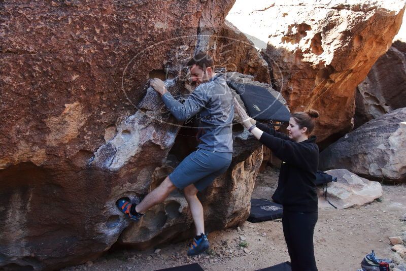 Bouldering in Hueco Tanks on 01/26/2020 with Blue Lizard Climbing and Yoga

Filename: SRM_20200126_1124520.jpg
Aperture: f/7.1
Shutter Speed: 1/200
Body: Canon EOS-1D Mark II
Lens: Canon EF 16-35mm f/2.8 L