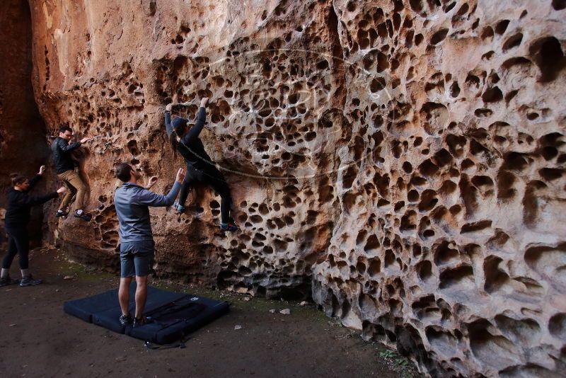 Bouldering in Hueco Tanks on 01/26/2020 with Blue Lizard Climbing and Yoga

Filename: SRM_20200126_1226140.jpg
Aperture: f/3.5
Shutter Speed: 1/125
Body: Canon EOS-1D Mark II
Lens: Canon EF 16-35mm f/2.8 L
