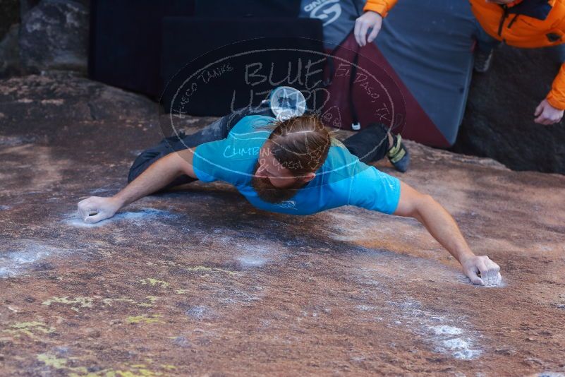 Bouldering in Hueco Tanks on 01/29/2020 with Blue Lizard Climbing and Yoga

Filename: SRM_20200129_1243400.jpg
Aperture: f/4.5
Shutter Speed: 1/250
Body: Canon EOS-1D Mark II
Lens: Canon EF 50mm f/1.8 II