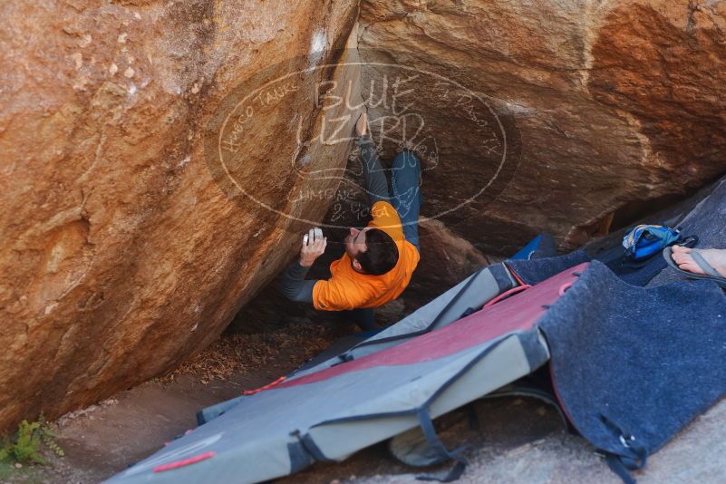 Bouldering in Hueco Tanks on 01/29/2020 with Blue Lizard Climbing and Yoga

Filename: SRM_20200129_1249530.jpg
Aperture: f/3.5
Shutter Speed: 1/250
Body: Canon EOS-1D Mark II
Lens: Canon EF 50mm f/1.8 II