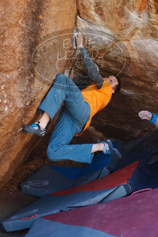 Bouldering in Hueco Tanks on 01/29/2020 with Blue Lizard Climbing and Yoga

Filename: SRM_20200129_1256040.jpg
Aperture: f/4.0
Shutter Speed: 1/250
Body: Canon EOS-1D Mark II
Lens: Canon EF 50mm f/1.8 II