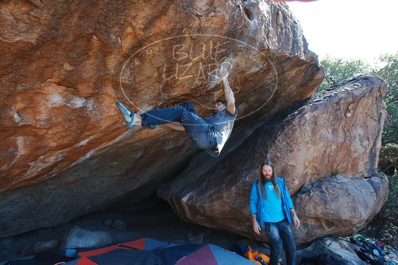 Bouldering in Hueco Tanks on 01/29/2020 with Blue Lizard Climbing and Yoga

Filename: SRM_20200129_1502340.jpg
Aperture: f/6.3
Shutter Speed: 1/320
Body: Canon EOS-1D Mark II
Lens: Canon EF 16-35mm f/2.8 L