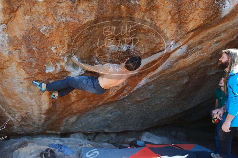 Bouldering in Hueco Tanks on 01/29/2020 with Blue Lizard Climbing and Yoga

Filename: SRM_20200129_1515050.jpg
Aperture: f/6.3
Shutter Speed: 1/320
Body: Canon EOS-1D Mark II
Lens: Canon EF 16-35mm f/2.8 L