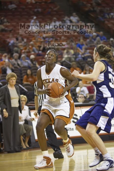 Forward Tiffany Jackson, #33.  The lady longhorns defeated the Oral Roberts University's (ORU) Golden Eagles 79-40 Saturday night.

Filename: SRM_20061125_1329046.jpg
Aperture: f/2.8
Shutter Speed: 1/400
Body: Canon EOS-1D Mark II
Lens: Canon EF 80-200mm f/2.8 L