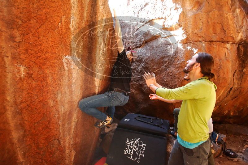 Bouldering in Hueco Tanks on 02/14/2020 with Blue Lizard Climbing and Yoga
Filename: SRM_20200214_1141470.jpg
Aperture: f/3.2
Shutter Speed: 1/250
Body: Canon EOS-1D Mark II
Lens: Canon EF 16-35mm f/2.8 L