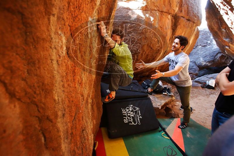 Bouldering in Hueco Tanks on 02/14/2020 with Blue Lizard Climbing and Yoga

Filename: SRM_20200214_1144290.jpg
Aperture: f/3.5
Shutter Speed: 1/250
Body: Canon EOS-1D Mark II
Lens: Canon EF 16-35mm f/2.8 L