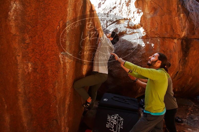 Bouldering in Hueco Tanks on 02/14/2020 with Blue Lizard Climbing and Yoga

Filename: SRM_20200214_1148450.jpg
Aperture: f/4.0
Shutter Speed: 1/250
Body: Canon EOS-1D Mark II
Lens: Canon EF 16-35mm f/2.8 L