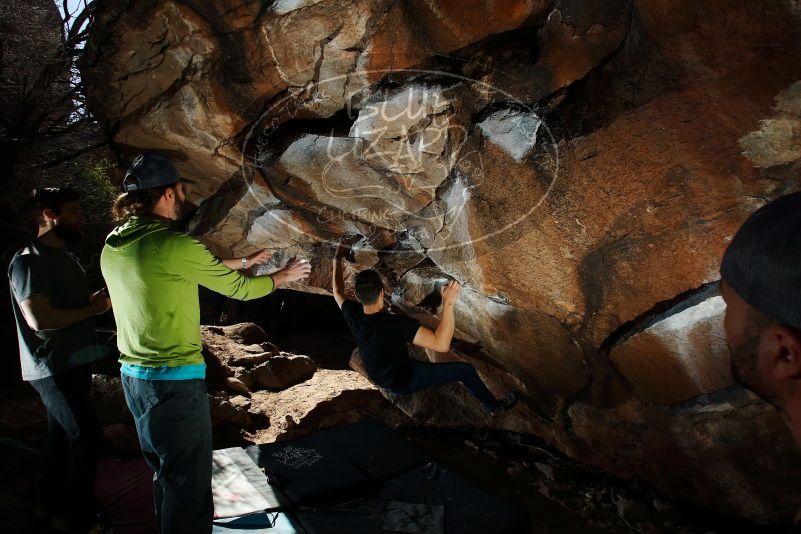 Bouldering in Hueco Tanks on 02/14/2020 with Blue Lizard Climbing and Yoga

Filename: SRM_20200214_1201510.jpg
Aperture: f/8.0
Shutter Speed: 1/250
Body: Canon EOS-1D Mark II
Lens: Canon EF 16-35mm f/2.8 L