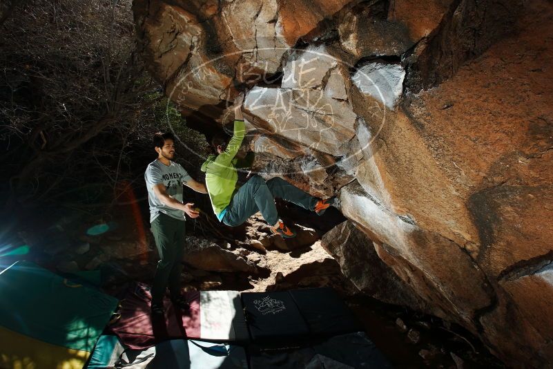 Bouldering in Hueco Tanks on 02/14/2020 with Blue Lizard Climbing and Yoga

Filename: SRM_20200214_1207300.jpg
Aperture: f/8.0
Shutter Speed: 1/250
Body: Canon EOS-1D Mark II
Lens: Canon EF 16-35mm f/2.8 L