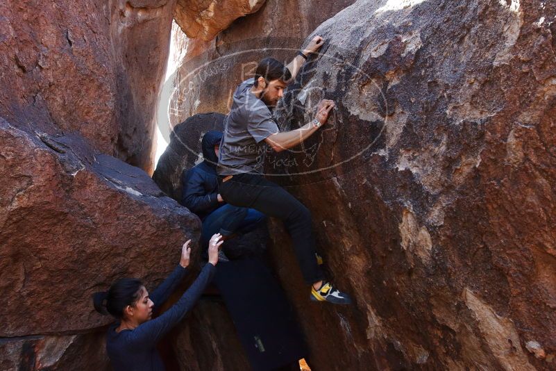 Bouldering in Hueco Tanks on 02/14/2020 with Blue Lizard Climbing and Yoga

Filename: SRM_20200214_1348440.jpg
Aperture: f/6.3
Shutter Speed: 1/250
Body: Canon EOS-1D Mark II
Lens: Canon EF 16-35mm f/2.8 L