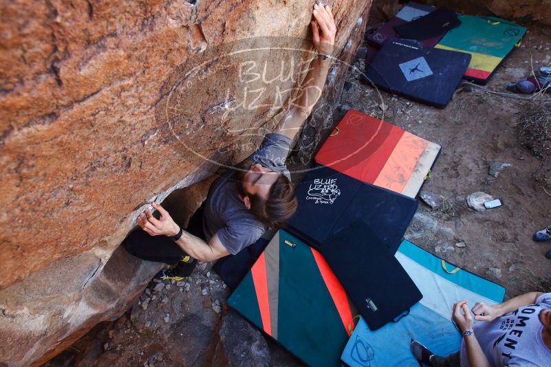Bouldering in Hueco Tanks on 02/14/2020 with Blue Lizard Climbing and Yoga

Filename: SRM_20200214_1359500.jpg
Aperture: f/5.0
Shutter Speed: 1/250
Body: Canon EOS-1D Mark II
Lens: Canon EF 16-35mm f/2.8 L