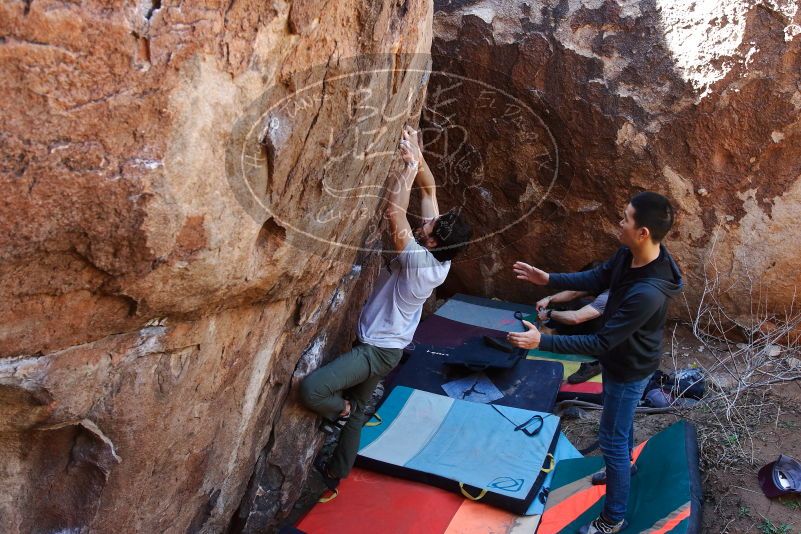 Bouldering in Hueco Tanks on 02/14/2020 with Blue Lizard Climbing and Yoga

Filename: SRM_20200214_1409280.jpg
Aperture: f/5.0
Shutter Speed: 1/250
Body: Canon EOS-1D Mark II
Lens: Canon EF 16-35mm f/2.8 L