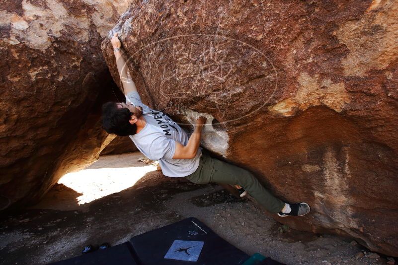 Bouldering in Hueco Tanks on 02/14/2020 with Blue Lizard Climbing and Yoga

Filename: SRM_20200214_1451150.jpg
Aperture: f/5.0
Shutter Speed: 1/320
Body: Canon EOS-1D Mark II
Lens: Canon EF 16-35mm f/2.8 L