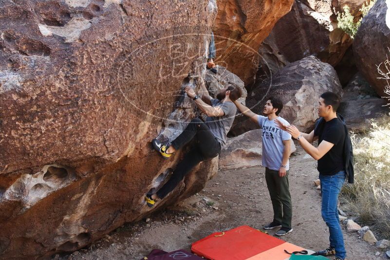Bouldering in Hueco Tanks on 02/14/2020 with Blue Lizard Climbing and Yoga

Filename: SRM_20200214_1506190.jpg
Aperture: f/5.6
Shutter Speed: 1/320
Body: Canon EOS-1D Mark II
Lens: Canon EF 16-35mm f/2.8 L