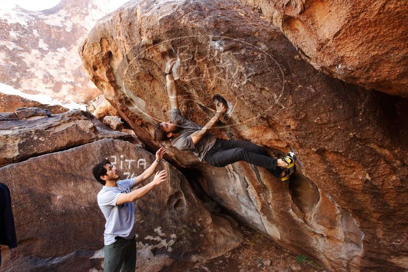 Bouldering in Hueco Tanks on 02/14/2020 with Blue Lizard Climbing and Yoga

Filename: SRM_20200214_1510280.jpg
Aperture: f/5.0
Shutter Speed: 1/320
Body: Canon EOS-1D Mark II
Lens: Canon EF 16-35mm f/2.8 L