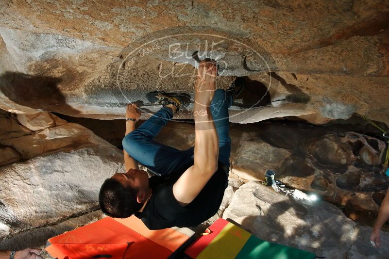 Bouldering in Hueco Tanks on 02/14/2020 with Blue Lizard Climbing and Yoga

Filename: SRM_20200214_1703070.jpg
Aperture: f/8.0
Shutter Speed: 1/250
Body: Canon EOS-1D Mark II
Lens: Canon EF 16-35mm f/2.8 L