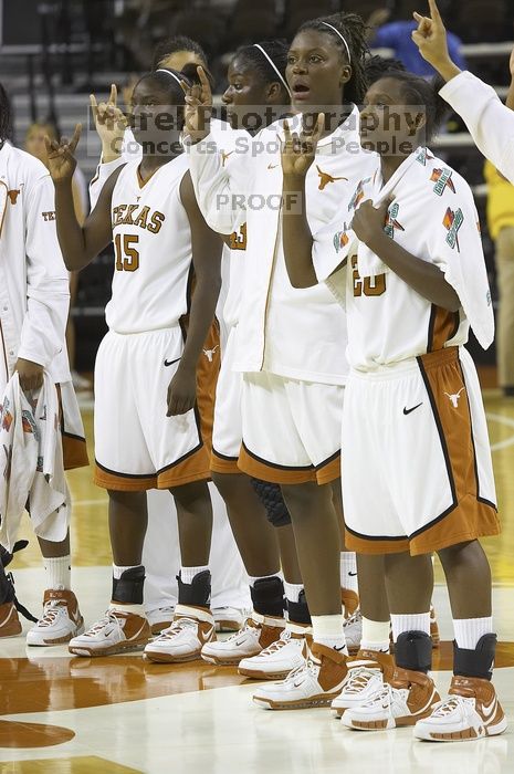 The lady longhorns defeated the Oral Roberts University's (ORU) Golden Eagles 79-40 Saturday night.

Filename: SRM_20061125_1405105.jpg
Aperture: f/4.5
Shutter Speed: 1/200
Body: Canon EOS-1D Mark II
Lens: Canon EF 80-200mm f/2.8 L