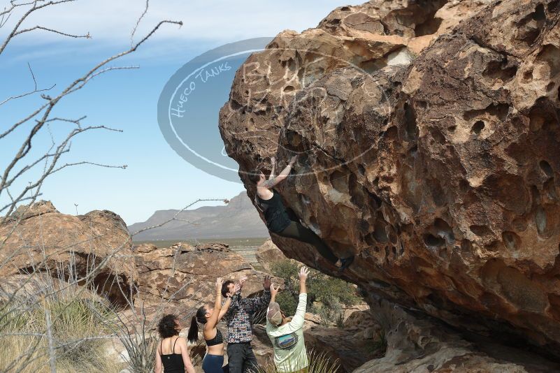 Bouldering in Hueco Tanks on 02/17/2020 with Blue Lizard Climbing and Yoga

Filename: SRM_20200217_1245310.jpg
Aperture: f/4.5
Shutter Speed: 1/400
Body: Canon EOS-1D Mark II
Lens: Canon EF 50mm f/1.8 II