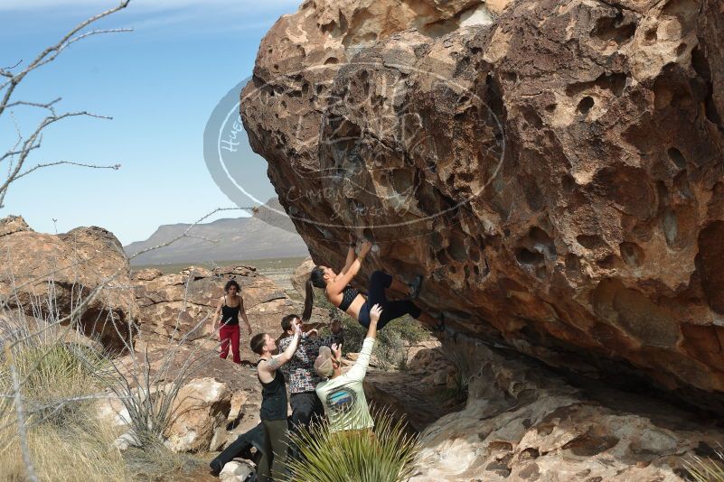Bouldering in Hueco Tanks on 02/17/2020 with Blue Lizard Climbing and Yoga

Filename: SRM_20200217_1247210.jpg
Aperture: f/4.5
Shutter Speed: 1/400
Body: Canon EOS-1D Mark II
Lens: Canon EF 50mm f/1.8 II