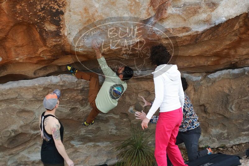 Bouldering in Hueco Tanks on 02/17/2020 with Blue Lizard Climbing and Yoga

Filename: SRM_20200217_1309340.jpg
Aperture: f/3.5
Shutter Speed: 1/400
Body: Canon EOS-1D Mark II
Lens: Canon EF 50mm f/1.8 II