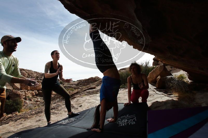 Bouldering in Hueco Tanks on 02/17/2020 with Blue Lizard Climbing and Yoga

Filename: SRM_20200217_1511240.jpg
Aperture: f/10.0
Shutter Speed: 1/320
Body: Canon EOS-1D Mark II
Lens: Canon EF 16-35mm f/2.8 L