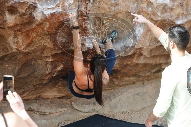 Bouldering in Hueco Tanks on 02/17/2020 with Blue Lizard Climbing and Yoga

Filename: SRM_20200217_1526310.jpg
Aperture: f/3.5
Shutter Speed: 1/400
Body: Canon EOS-1D Mark II
Lens: Canon EF 50mm f/1.8 II