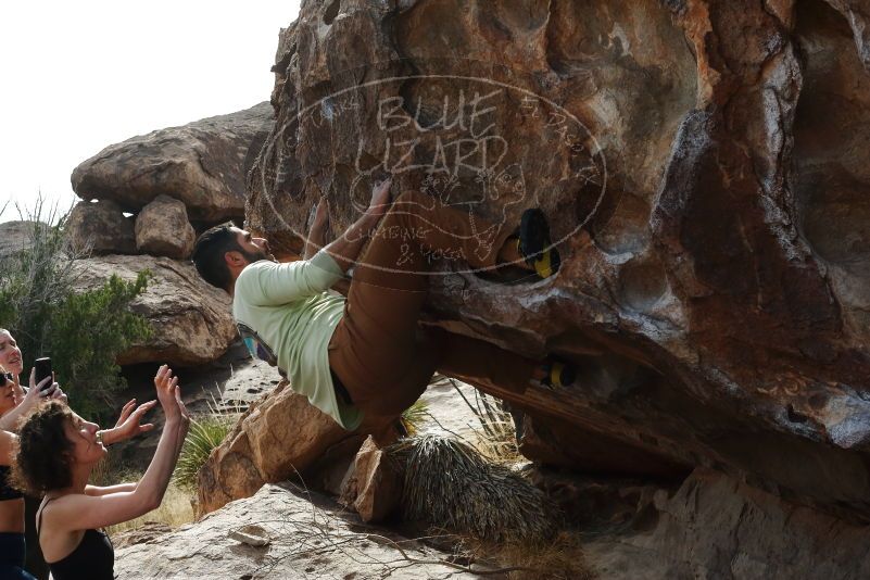 Bouldering in Hueco Tanks on 02/17/2020 with Blue Lizard Climbing and Yoga

Filename: SRM_20200217_1528190.jpg
Aperture: f/7.1
Shutter Speed: 1/400
Body: Canon EOS-1D Mark II
Lens: Canon EF 50mm f/1.8 II