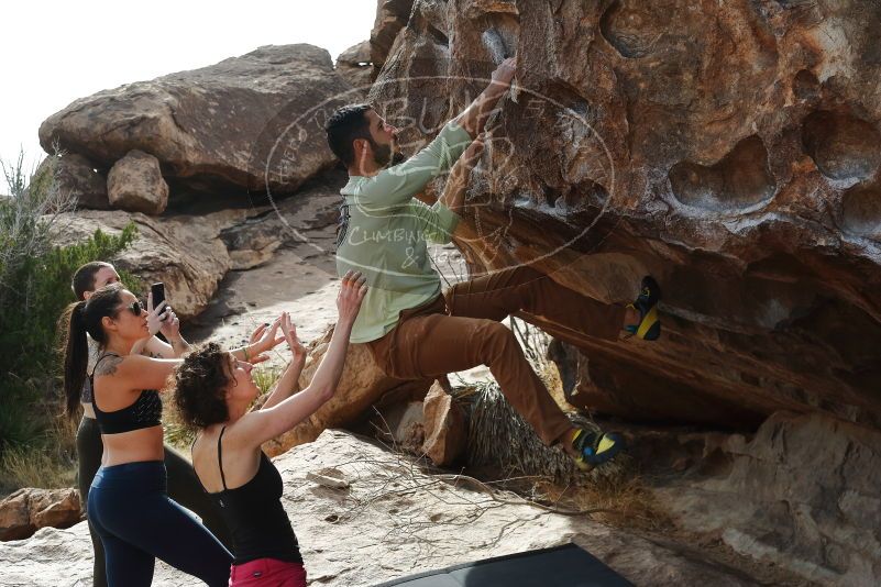 Bouldering in Hueco Tanks on 02/17/2020 with Blue Lizard Climbing and Yoga

Filename: SRM_20200217_1528232.jpg
Aperture: f/7.1
Shutter Speed: 1/400
Body: Canon EOS-1D Mark II
Lens: Canon EF 50mm f/1.8 II