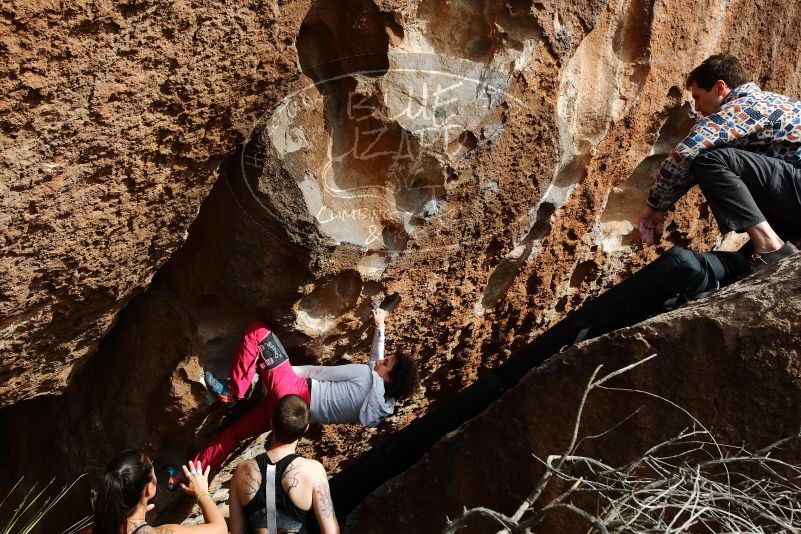 Bouldering in Hueco Tanks on 02/17/2020 with Blue Lizard Climbing and Yoga

Filename: SRM_20200217_1630490.jpg
Aperture: f/6.3
Shutter Speed: 1/320
Body: Canon EOS-1D Mark II
Lens: Canon EF 16-35mm f/2.8 L