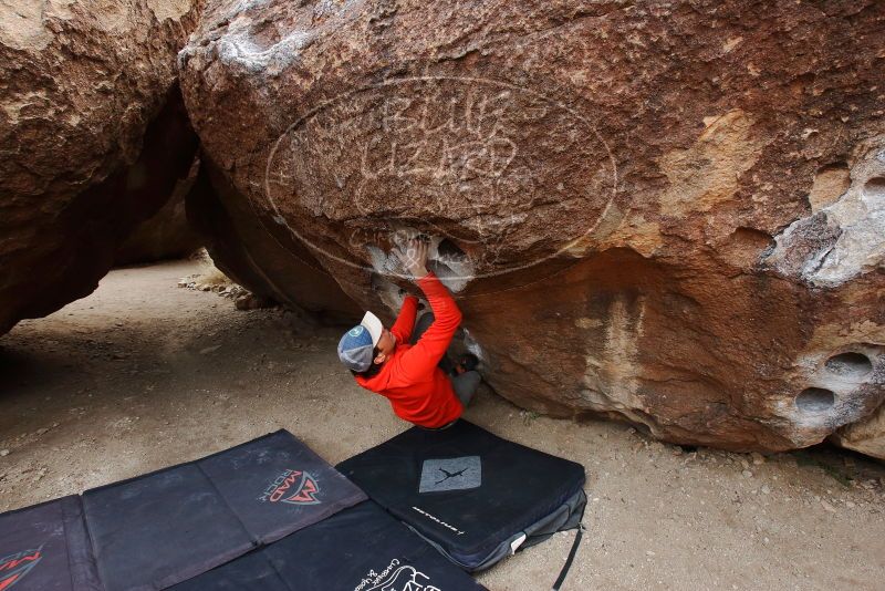 Bouldering in Hueco Tanks on 02/21/2020 with Blue Lizard Climbing and Yoga

Filename: SRM_20200221_1658041.jpg
Aperture: f/6.3
Shutter Speed: 1/250
Body: Canon EOS-1D Mark II
Lens: Canon EF 16-35mm f/2.8 L