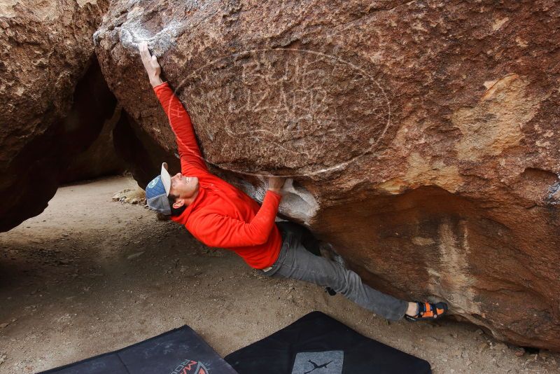 Bouldering in Hueco Tanks on 02/21/2020 with Blue Lizard Climbing and Yoga

Filename: SRM_20200221_1658121.jpg
Aperture: f/6.3
Shutter Speed: 1/250
Body: Canon EOS-1D Mark II
Lens: Canon EF 16-35mm f/2.8 L