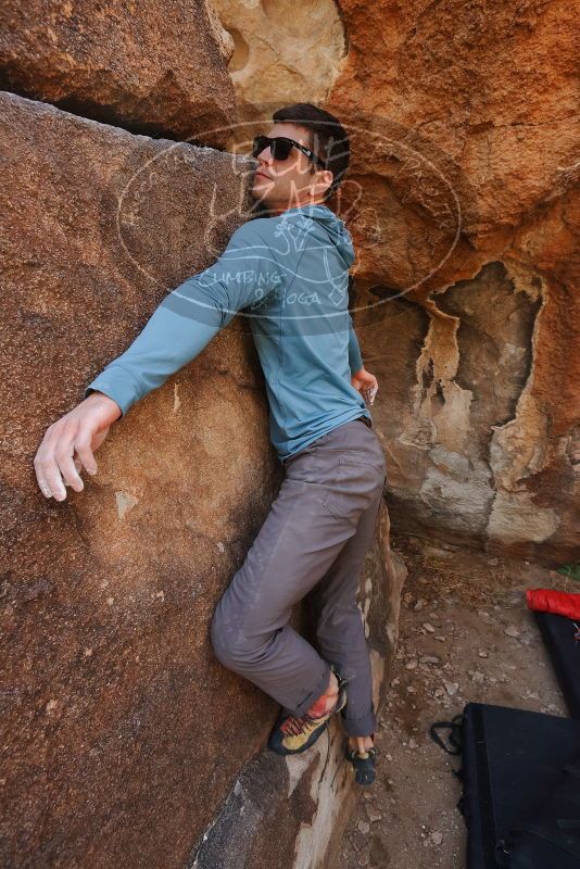 Bouldering in Hueco Tanks on 02/28/2020 with Blue Lizard Climbing and Yoga

Filename: SRM_20200228_1228360.jpg
Aperture: f/6.3
Shutter Speed: 1/250
Body: Canon EOS-1D Mark II
Lens: Canon EF 16-35mm f/2.8 L