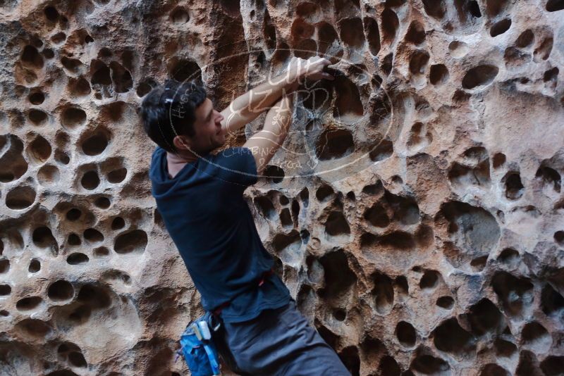 Bouldering in Hueco Tanks on 02/28/2020 with Blue Lizard Climbing and Yoga

Filename: SRM_20200228_1648340.jpg
Aperture: f/3.2
Shutter Speed: 1/100
Body: Canon EOS-1D Mark II
Lens: Canon EF 50mm f/1.8 II