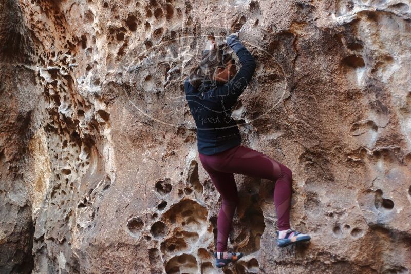 Bouldering in Hueco Tanks on 02/28/2020 with Blue Lizard Climbing and Yoga

Filename: SRM_20200228_1650160.jpg
Aperture: f/2.5
Shutter Speed: 1/100
Body: Canon EOS-1D Mark II
Lens: Canon EF 50mm f/1.8 II