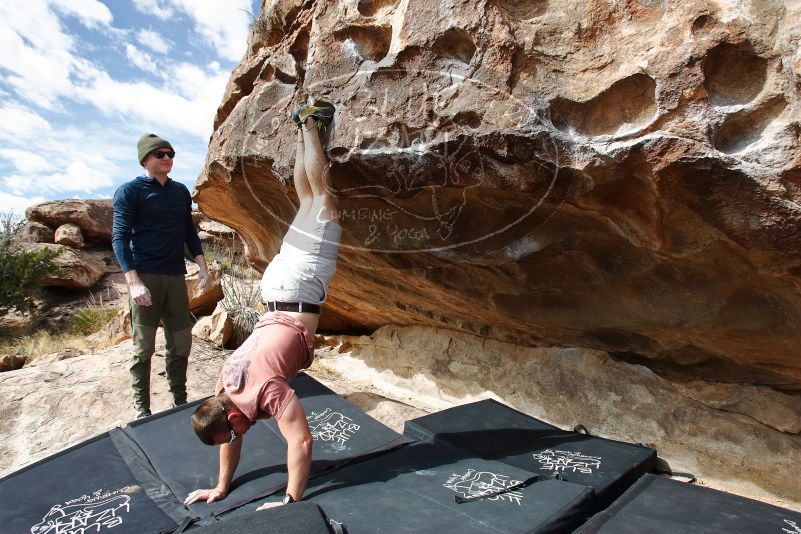 Bouldering in Hueco Tanks on 02/29/2020 with Blue Lizard Climbing and Yoga

Filename: SRM_20200229_1135120.jpg
Aperture: f/5.6
Shutter Speed: 1/320
Body: Canon EOS-1D Mark II
Lens: Canon EF 16-35mm f/2.8 L