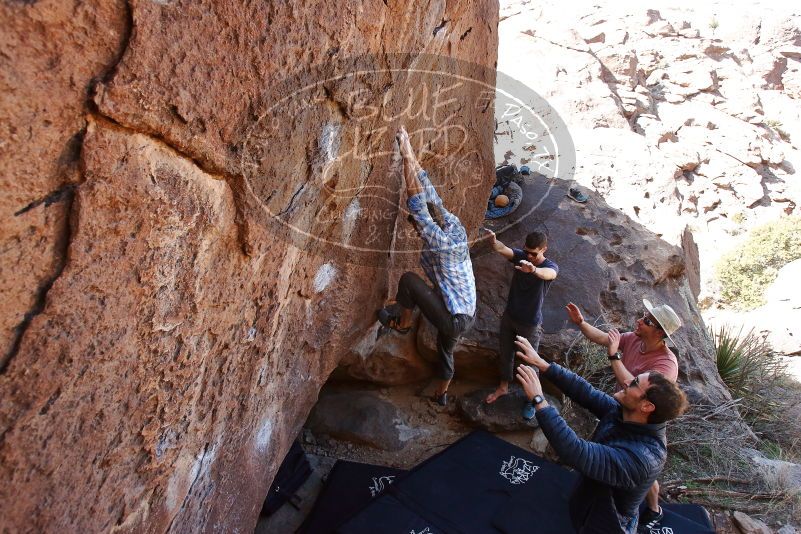 Bouldering in Hueco Tanks on 02/29/2020 with Blue Lizard Climbing and Yoga

Filename: SRM_20200229_1246450.jpg
Aperture: f/5.6
Shutter Speed: 1/400
Body: Canon EOS-1D Mark II
Lens: Canon EF 16-35mm f/2.8 L