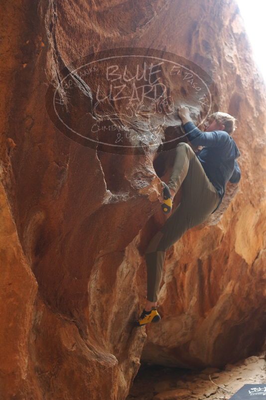 Bouldering in Hueco Tanks on 02/29/2020 with Blue Lizard Climbing and Yoga

Filename: SRM_20200229_1422100.jpg
Aperture: f/3.2
Shutter Speed: 1/250
Body: Canon EOS-1D Mark II
Lens: Canon EF 50mm f/1.8 II