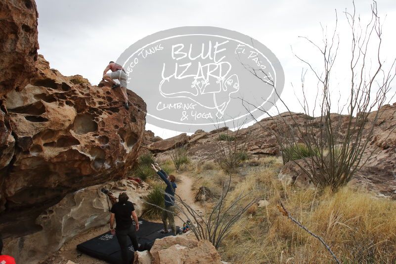 Bouldering in Hueco Tanks on 02/29/2020 with Blue Lizard Climbing and Yoga

Filename: SRM_20200229_1653180.jpg
Aperture: f/7.1
Shutter Speed: 1/400
Body: Canon EOS-1D Mark II
Lens: Canon EF 16-35mm f/2.8 L