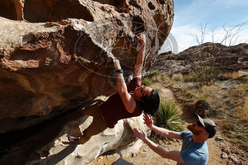 Bouldering in Hueco Tanks on 03/06/2020 with Blue Lizard Climbing and Yoga

Filename: SRM_20200306_1638400.jpg
Aperture: f/5.6
Shutter Speed: 1/400
Body: Canon EOS-1D Mark II
Lens: Canon EF 16-35mm f/2.8 L