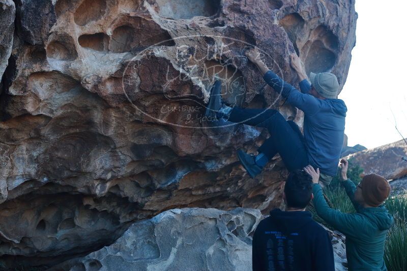 Bouldering in Hueco Tanks on 03/16/2020 with Blue Lizard Climbing and Yoga

Filename: SRM_20200316_0912240.jpg
Aperture: f/5.0
Shutter Speed: 1/320
Body: Canon EOS-1D Mark II
Lens: Canon EF 50mm f/1.8 II