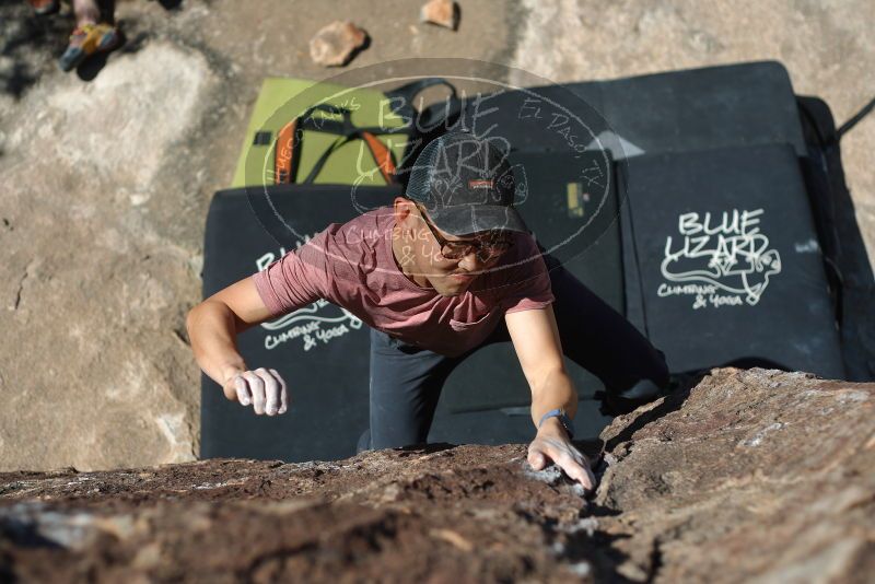 Bouldering in Hueco Tanks on 03/16/2020 with Blue Lizard Climbing and Yoga

Filename: SRM_20200316_1408260.jpg
Aperture: f/2.8
Shutter Speed: 1/1600
Body: Canon EOS-1D Mark II
Lens: Canon EF 50mm f/1.8 II