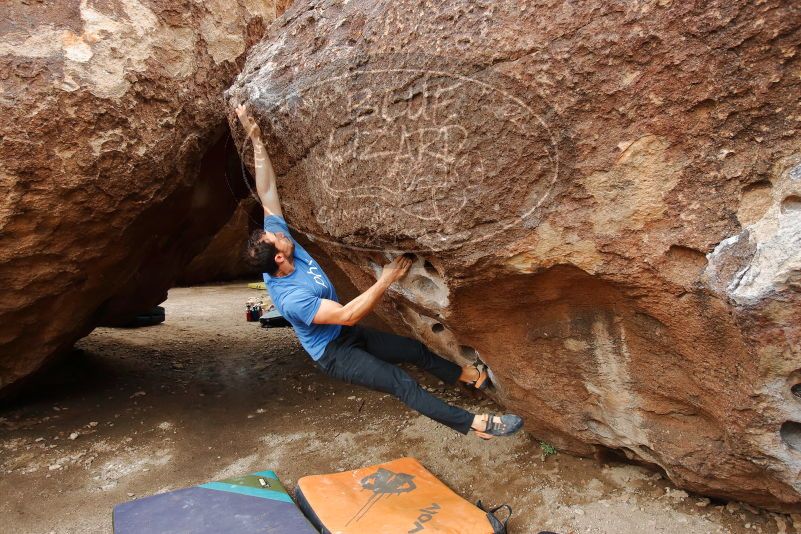 Bouldering in Hueco Tanks on 03/15/2020 with Blue Lizard Climbing and Yoga

Filename: SRM_20200315_0943120.jpg
Aperture: f/4.0
Shutter Speed: 1/400
Body: Canon EOS-1D Mark II
Lens: Canon EF 16-35mm f/2.8 L