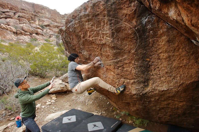 Bouldering in Hueco Tanks on 03/15/2020 with Blue Lizard Climbing and Yoga

Filename: SRM_20200315_1102340.jpg
Aperture: f/5.6
Shutter Speed: 1/640
Body: Canon EOS-1D Mark II
Lens: Canon EF 16-35mm f/2.8 L