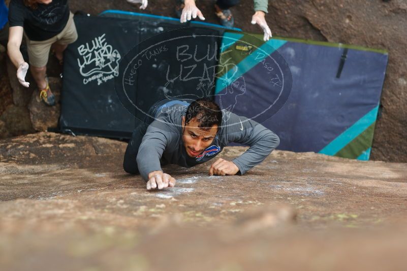 Bouldering in Hueco Tanks on 03/15/2020 with Blue Lizard Climbing and Yoga

Filename: SRM_20200315_1109460.jpg
Aperture: f/2.8
Shutter Speed: 1/400
Body: Canon EOS-1D Mark II
Lens: Canon EF 50mm f/1.8 II