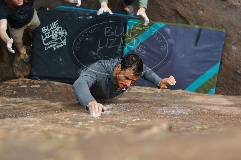 Bouldering in Hueco Tanks on 03/15/2020 with Blue Lizard Climbing and Yoga

Filename: SRM_20200315_1109461.jpg
Aperture: f/2.8
Shutter Speed: 1/400
Body: Canon EOS-1D Mark II
Lens: Canon EF 50mm f/1.8 II